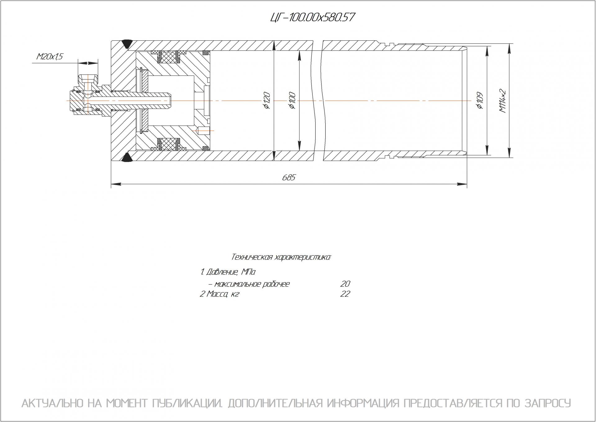 ЦГ-100.00х580.57 Гидроцилиндр