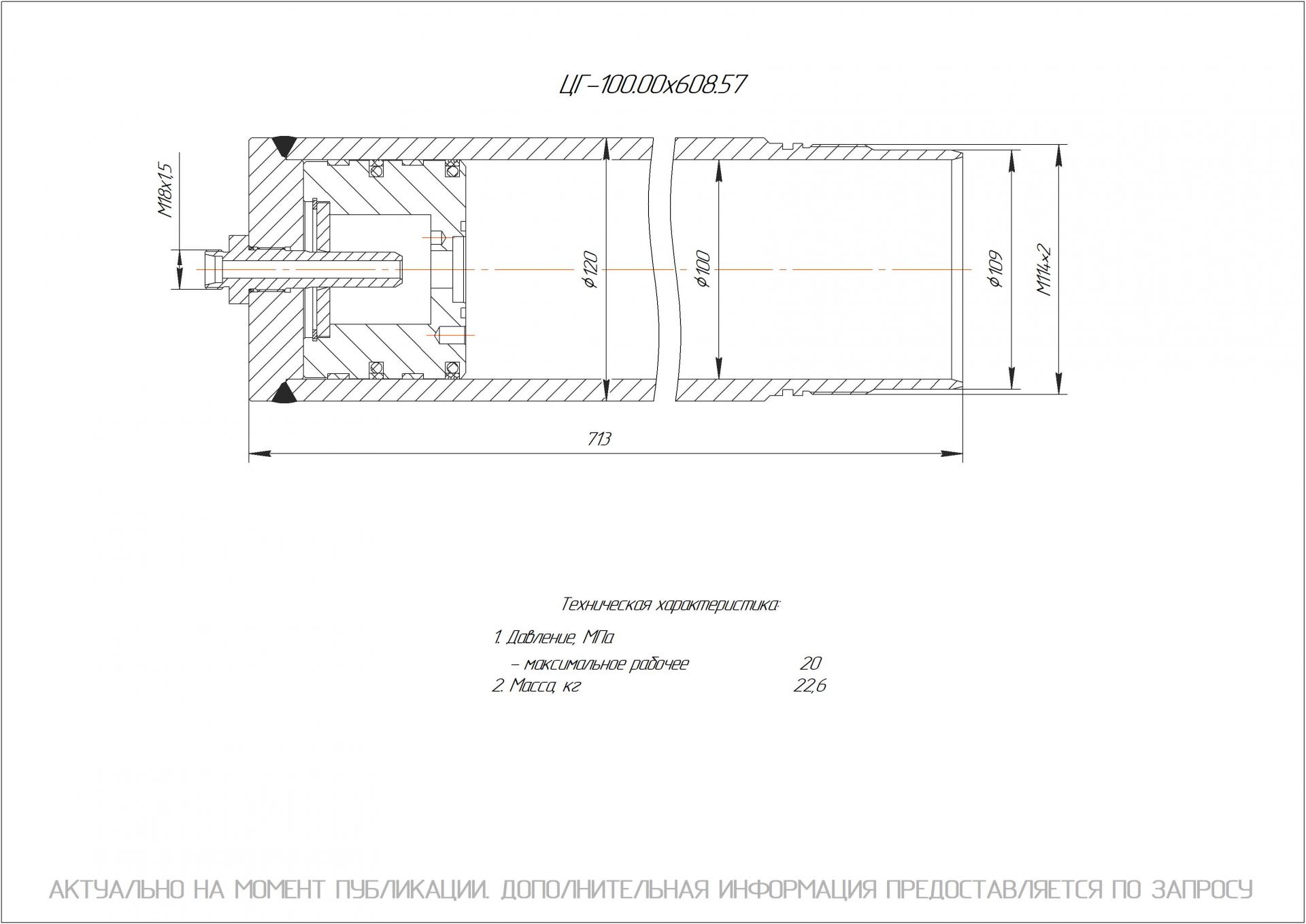 ЦГ-100.00х608.57 Гидроцилиндр