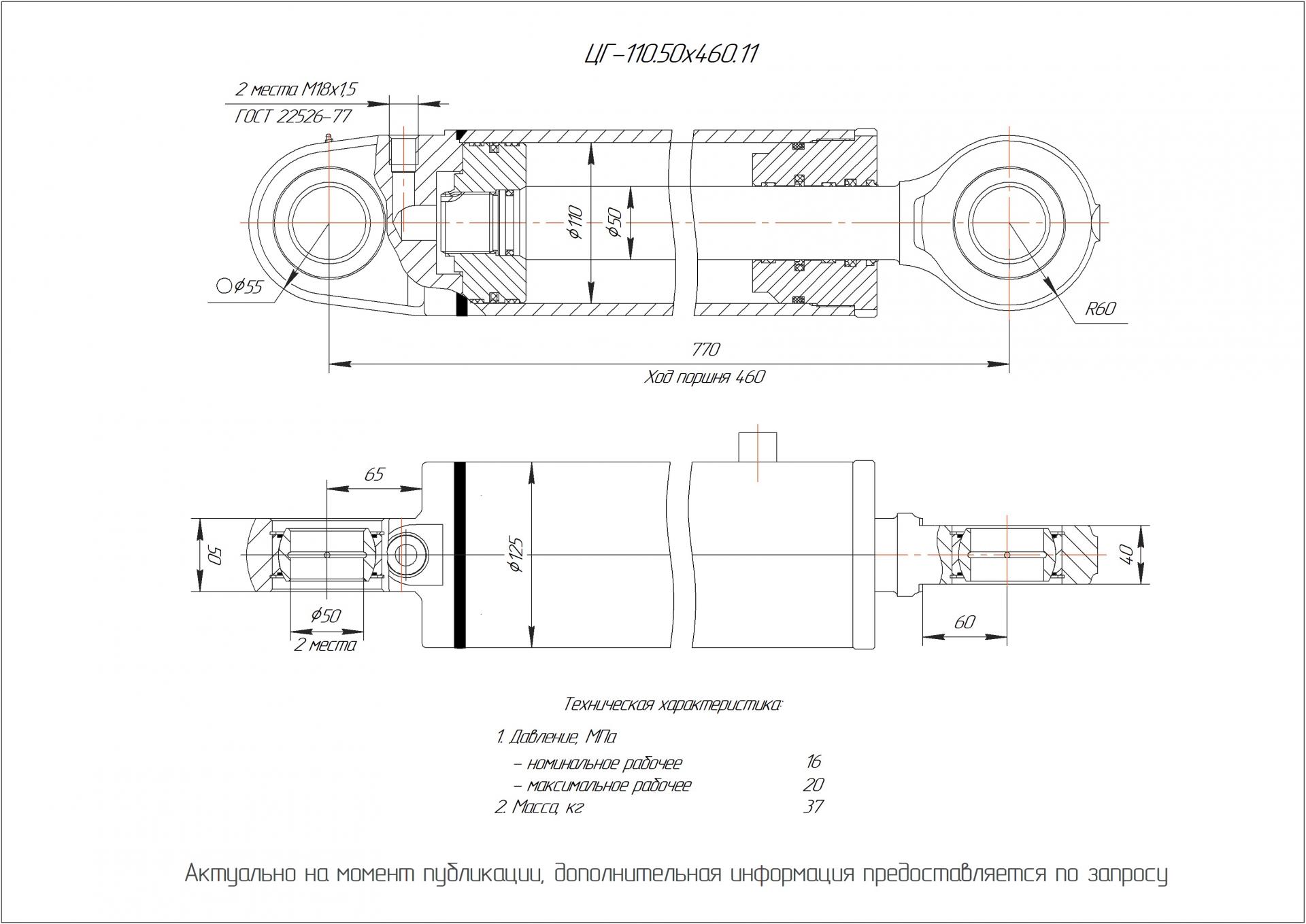 ЦГ-110.50х460.11 Гидроцилиндр