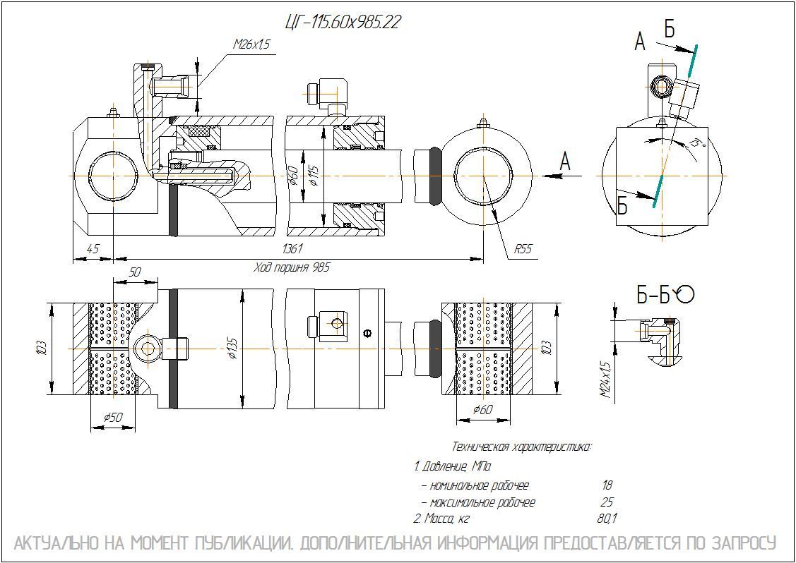 ЦГ-115.60х985.22 Гидроцилиндр