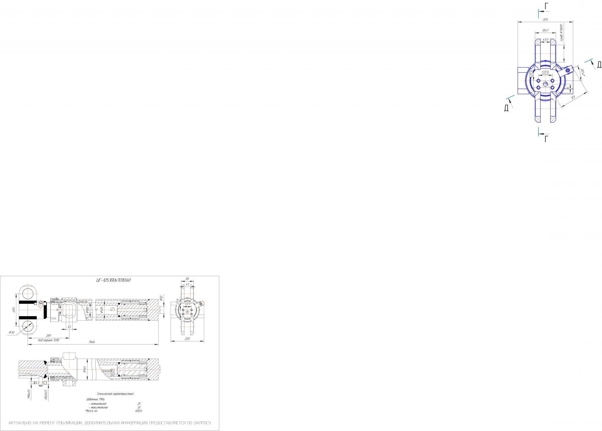 ЦГ-125.100х7010.60 Гидроцилиндр