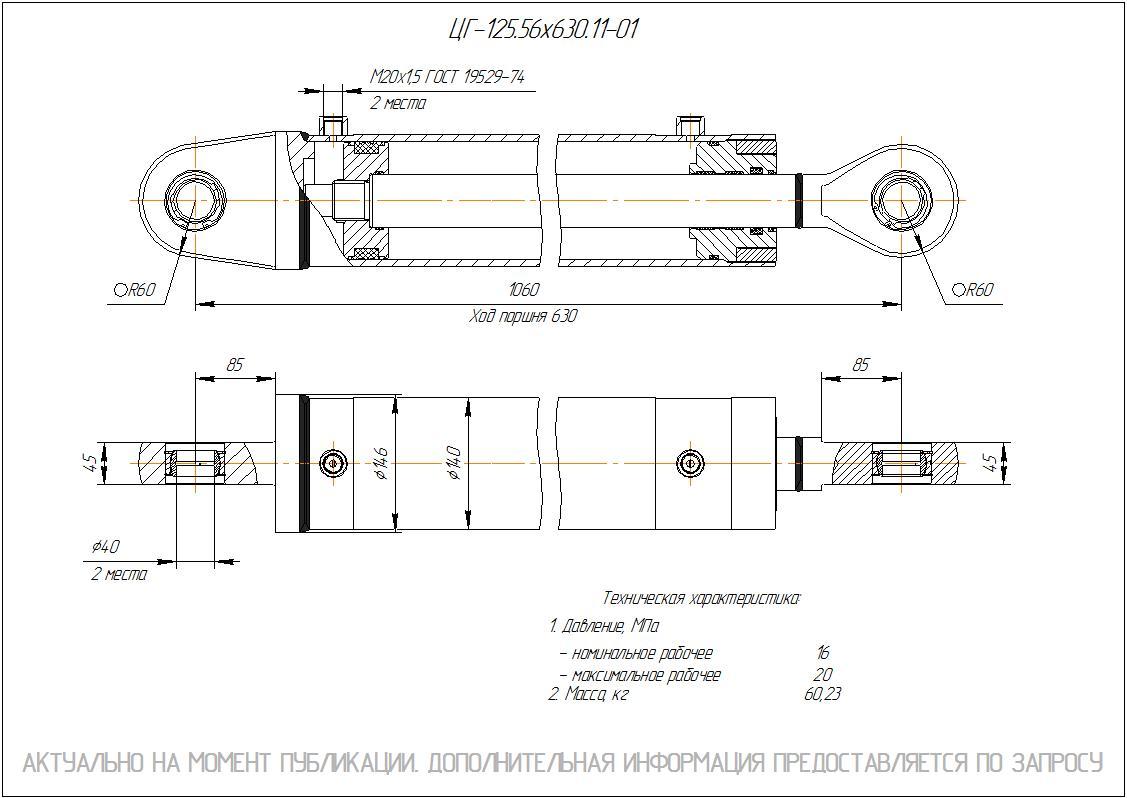 ЦГ-125.56х630.11-01 Гидроцилиндр