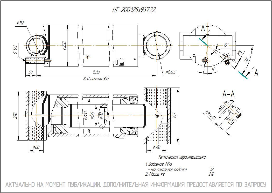 ЦГ-200.125х937.22 Гидроцилиндр