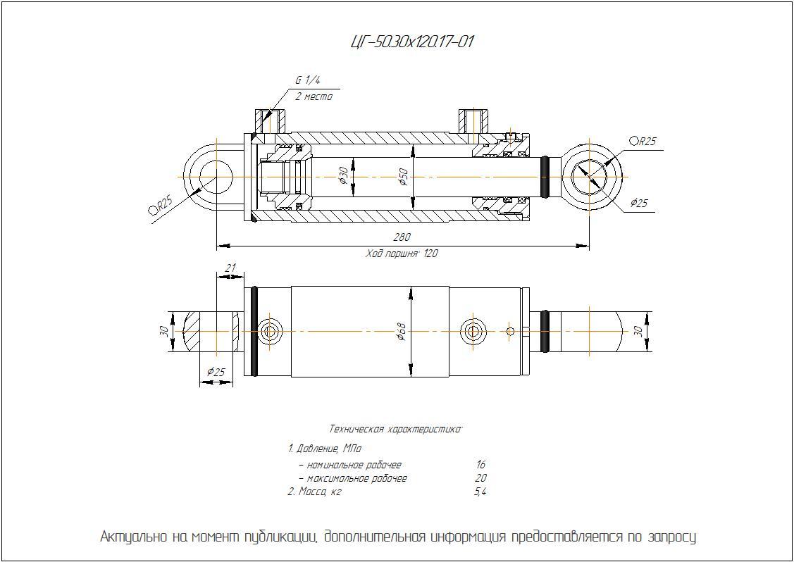 ЦГ-50.30х120.17-01 Гидроцилиндр