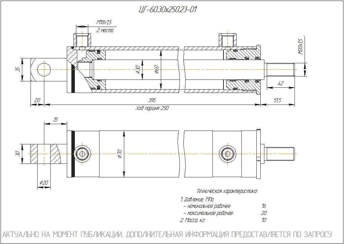 ЦГ-60.30х250.23-01 Гидроцилиндр