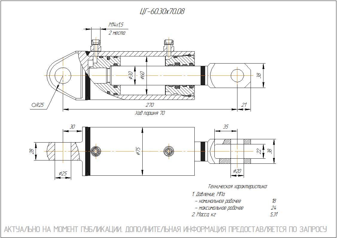 ЦГ-60.30х70.08 Гидроцилиндр